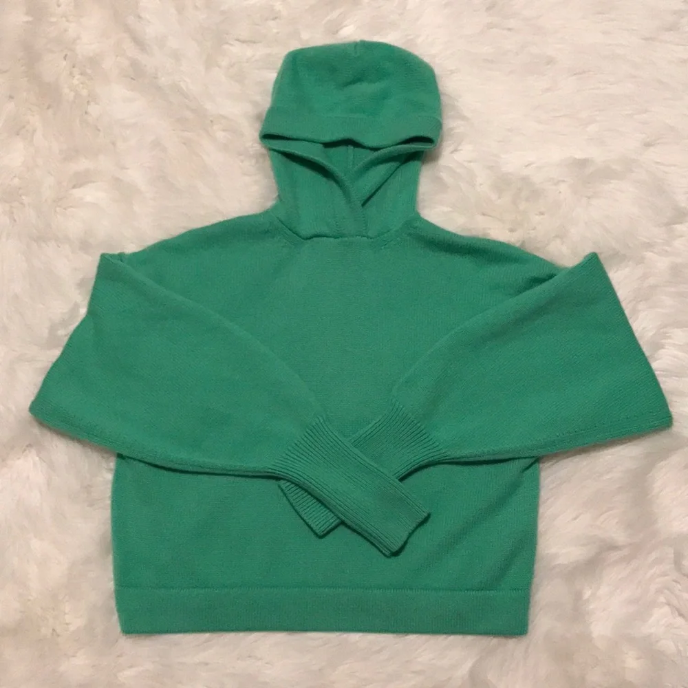 Tibi Cashmere Women’s Blouson Green Hooded Sweater - Picture 2 of 8